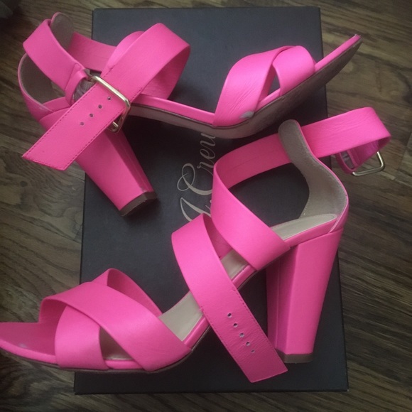 J. Crew Shoes - J Crew size 7 hot pink heeled sandals